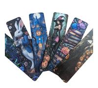 Gothic Vampire Bookmark Set - Double Sided Dark Fantasy Bookmarks with Vampires, Castles & Victorian Designs - Ideal Gifts for Gothic, Fantasy & Dark Academia Lovers (6pc Halloween Set 15)