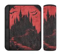 Gothic Vampire Castle 2 pcs seat Belt Cover Cute Stop seat Belt Cutting into Neck for Auto accesorios para carro