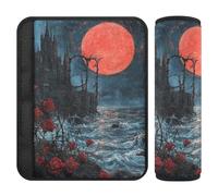 Gothic Vampire Castle 2 pcs Seatbelt Strap Cover Protects Your Neck and Shoulders for Auto Protector para cinturón de carro