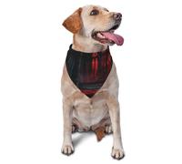Gothic Vampire Castle Arched Windows With Red Lights Printed Graphic Pet Triangle Scarf For Dogs & Cats, Adjustable Cute Pet Bandana For & Photo Shoots