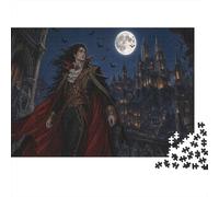Gothic Vampire Count 1000 Piece Jigsaw Puzzle,Stress Relief,Premium Cardboard,Whimsical Challenge Victorian Dracula,Educational Toy,Home Wall Decor,Gift Idea,Adults & Kids 14+ 38x26cm