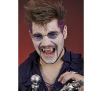Gothic Vampire Dracula Round Purple Glasses