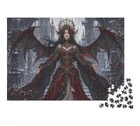 Gothic Vampire Queen 1000 Piece Jigsaw Puzzle,Premium Cardboard,Impossible Challenge,Educational Toy Victorian Blood Rose,Home Wall Decor,Gift Idea,Adults & Kids 14+,Stress Relief 70x50cm