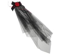 Gothic Veil Headband with Rose Flower Headpiece for Halloween Season