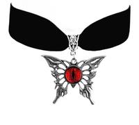 Gothic Velvet Butterfly Pendant Necklace,Vintage Victorian Choker Necklace Punk Cameo Glass Pendant Necklace Animal Insect Butterfly Wings Pendant Necklace Mystic Witch Halloween Jewelry Gift for
