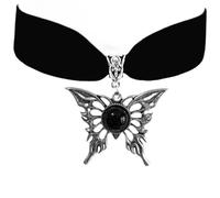 Gothic Velvet Butterfly Pendant Necklace,Vintage Victorian Choker Necklace Punk Cameo Glass Pendant Necklace Animal Insect Butterfly Wings Pendant Necklace Mystic Witch Halloween Jewelry Gift for