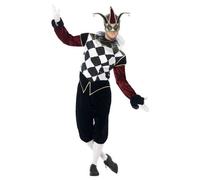 Gothic Venetian Harlequin Fancy Dress Costume Adult Mens Medium