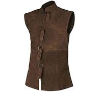 Gothic Vest Men's Winter Retro Steampunk - Men's Vests Large Sizes Medieval Lace-up Vest Viking Vest Pirate Costume Renaissance Victorian Vest Halloween Costume Suede Cosplay Costume, brown, XXXL
