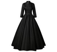 Gothic Victorian Dresses for Women Civil War Costumes Queen Ball Gown Masquerade Dress (Black,3XL)