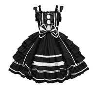 Gothic Victorian Dresses for Women Halloween Vintage Sleeveless Lace-Up Fancy Dress Renaissance Party Cosplay Midi Wedding Vampire Medieval Costume Lolita Pirate Irish Dress, Black, 3XL