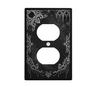 Gothic Victorian Rose Filigree Duplex Outlet Covers Plate | Gothic Filigree Border, Victorian Rose Motifs, Dark Romantic Aesthetic, Moody Home Decor, Elegant Monochrome Detailing