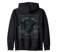 Gothic Victorian Social Anti-Social Club Homebody Goth Emo Zip Hoodie