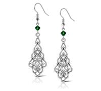 Gothic Vintage Dangle Earrings for Women - Black Crystal Teardrop Drop Earrings, Retro Jewelry for Wedding, Party, and Halloween Gifts, M, Metal, No Gemstone