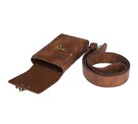 Gothic Waist Bag Fanny Pack - 16.5x10.5cm Medieval Leather Belt Pouch for | Women Men | Adjustable Strap, Skull Bat Print, Renaissance Festival Costume for Halloween