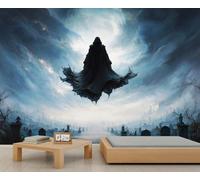 Gothic Wallpaper Black Robed Ghost Wall Murals for Living Room Fantasy Dark Graveyard Goth Girls Bedroom Wallpaper Kids for Bedroom Living Room 400 X 280 cm