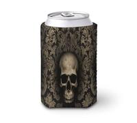 Gothic Wallpaper Skull Can Cooler Sleeve Personalized Collapsible Insulated Can Cooler Drink Holder Standard Reusable Neoprene Insulated Can Sleeve for Cold Beverages Hot Drink