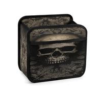 Gothic Wallpaper Skull Car Backseat Organizer with Clear Tablet Holder, Multi Pockets Waterproof Oxford Kick Mat Storage Bag, Universal Auto Seat Back Storage Caddy for Drinks Travel Essentials