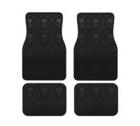 Gothic Wallpaper Skull Car Foot Mat Set Of 4 Pieces, Universal Automotive Front Rear Floor Foot Mats - Anti-Slip Neoprene, Easy To Clean, For Cars, Trucks, Suv