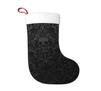 Gothic Wallpaper Skull Christmas Stockings For Christmas Tree Home Party Decor - 18 Inches