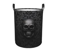Gothic Wallpaper Skull - Circular Laundry Basket â€“ Waterproof, Lightweight, And Durability With Handles | Collapsible Laundry Hamper For Home Décor And Versatile Storage