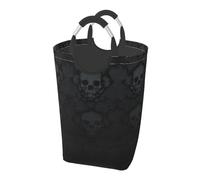 Gothic Wallpaper Skull Fashion Square Laundry Basket â€“ Large Capacity 50 Liters, Laundry Hamper, Waterproof Oxford Cloth, Dirty Clothes Pack, 2 Aluminum Circular Soft Grip Handles