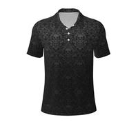 Gothic Wallpaper Skull Men's Polo Shirts â€“ Classic Apparel with Breathable Fabric for Stylish and Comfortable Wear, Casual Tops, Short Sleeve Tees, Versatile Clothing Black