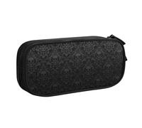 Gothic Wallpaper Skull Pencase with Full-Print Design - Durable Oxford Cloth Pencil Case for School, Office & Travel - Multi Pocket Storage Bag for Pens, Makeup & Accessories