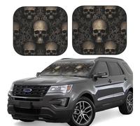 gothic wallpaper skull Print Car Sun Shade Windshield 2-Piece Foldable Front Windshield Sun Visor Sunshade for Car Windshield, S