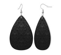 gothic wallpaper skull Print Leather Earrings for Women Teardrop Dangle Earrings Jewelry Outfits Accessories