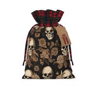 gothic wallpaper skull -Print Multi-Colored Burlap Drawstring Pouches, Eco-Friendly Bags For Parties Wedding Favors Packaging S Size
