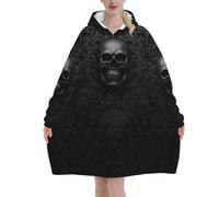 Gothic Wallpaper Skull- Super Soft Wearable Blanket Hoodie For Men And Women - Warm, Fashionable, Cozy Flannel Hooded Sweatshirt - Oversized, Loose Hoodie Blankets With Pocket For Ultimate Comfort