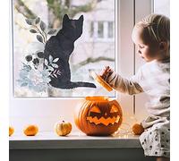 Gothic Watercolour Window Stickers (Option 1) | Halloween Window Stickers | Perfect for Decorating Your Home This Autumn for Halloween | Easy to Apply | Repositionable and Reusable