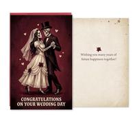 Gothic Wedding Card for Bride Groom, Halloween Wedding Card Congratulations