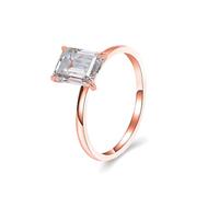 Gothic Wedding Ring, Promise Ring to Self Solitaire with 1ct Moissanite 9K Rose Gold Size N 1/2