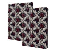 Gothic White and Red Rose Print Compatible with ipad air 3rd Generation Case Cover, Tablet Cases Compatible with ipad Pro Case 10.5 Inch, Auto Wake/Sleep, Folio Stand