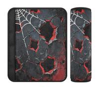 Gothic White Spider Web Seatbelt Shoulder Strap Cushion,Release Stress to Your Neck and Shoulders,seat Belt Cover for Adults for Sedan Auto Most Cars Protector para cinturón de carro