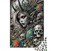 Gothic Witch Art 1000 Pieces Thick Cardboard Jigsaw Puzzle Couple Partners Brain Training Beautiful Decoration Gift Idea 70x50cm/1000pcs