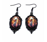Gothic Witch Cameo Earrings for Women Vintage Crystal Glass Witch Dangle Earrings Punk Style Dark Earrings Goth Victorian Earrings Halloween Jewelry, Zinc, No Gemstone