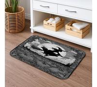 Gothic Witch Quick Dry Bath Mat, Black Moon Absorbent Non Slip Shower Mat, Halloween Memory Foam Washable Bath Rugs for Bathroom Restroom Decorative 16x24 Inch