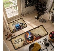 Gothic Witchcraft Potion Recipe Theme Cauldron Kitchen Rugs Sets of 2