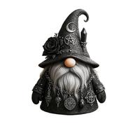 Gothic Wizard Gnome Figurine, Resin Figurine For Halloween & Christmas Decor, Spooky Gothic Shelf Decorations For Indoor Table Shelf Tier Tray, Gift For Witchcraft & Altar Lovers