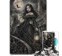 Gothic Woman Moon Castle Jigsaw Puzzle 1000pcs (70x50cm) Puzzle Challenge | For festive leisure at home, this adult jigsaw puzzle with 1000 pieces suits quiet moments between celebrations.