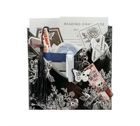 Gothic Wrapped Blind Date with a Book, Halloween Witch Themed Literary Box with Annotation Tabs, Dual Tip Highlighter, Bookish Stickers & Keychain Gift for DIY Book Lovers, (Black) (Style A)