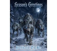 Gothic Zombie Wolves Christmas Card for Husband To Be