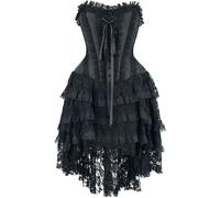 Gothicana by EMP Elaborate Gothic Dress with Corset and Shorter-Front Skirt Mini Dress black XL