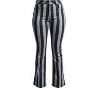 Gothicana by EMP Grace - Black/Grey Striped Trousers Cloth Trousers black grey W27L32