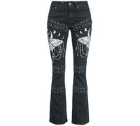 Gothicana by EMP Grace - Jeans with Elaborate Prints and Lacing Jeans black W28L30