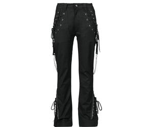 Gothicana by EMP Grace trousers with chains and lacing Cloth Trousers black W29L32