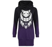 Gothicana by EMP Hoodie Dress with Cat Print Short dress black lilac M