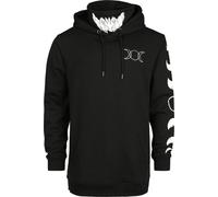 Gothicana by EMP Hoodie with stand-up collar and moon prints Hoodie black S